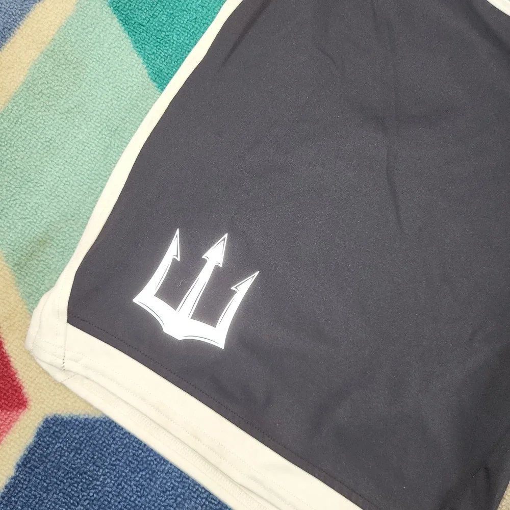 Alphalete Athletics Athletic Shorts Dark Blue‎ White Teal Logo Mens Large
